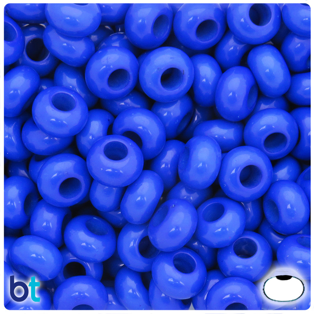 Dark Blue Opaque 14mm Rondelle Plastic Beads (75pcs)