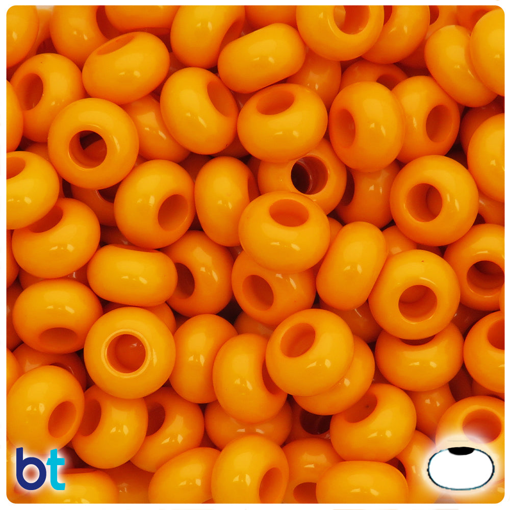 Orange Opaque 14mm Rondelle Plastic Beads (75pcs)