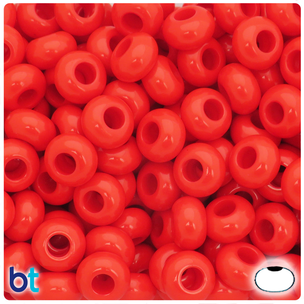 Red Opaque 14mm Rondelle Plastic Beads (75pcs)