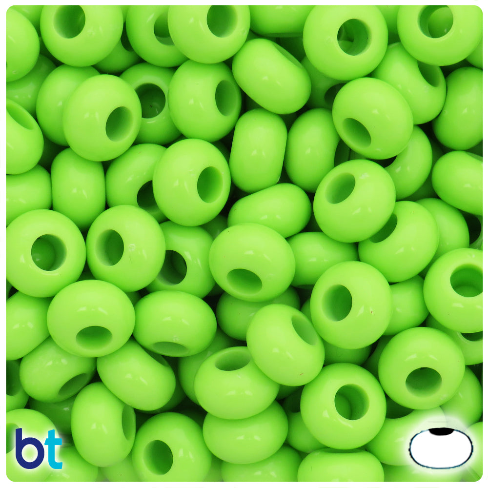 Light Green Opaque 14mm Rondelle Plastic Beads (75pcs)