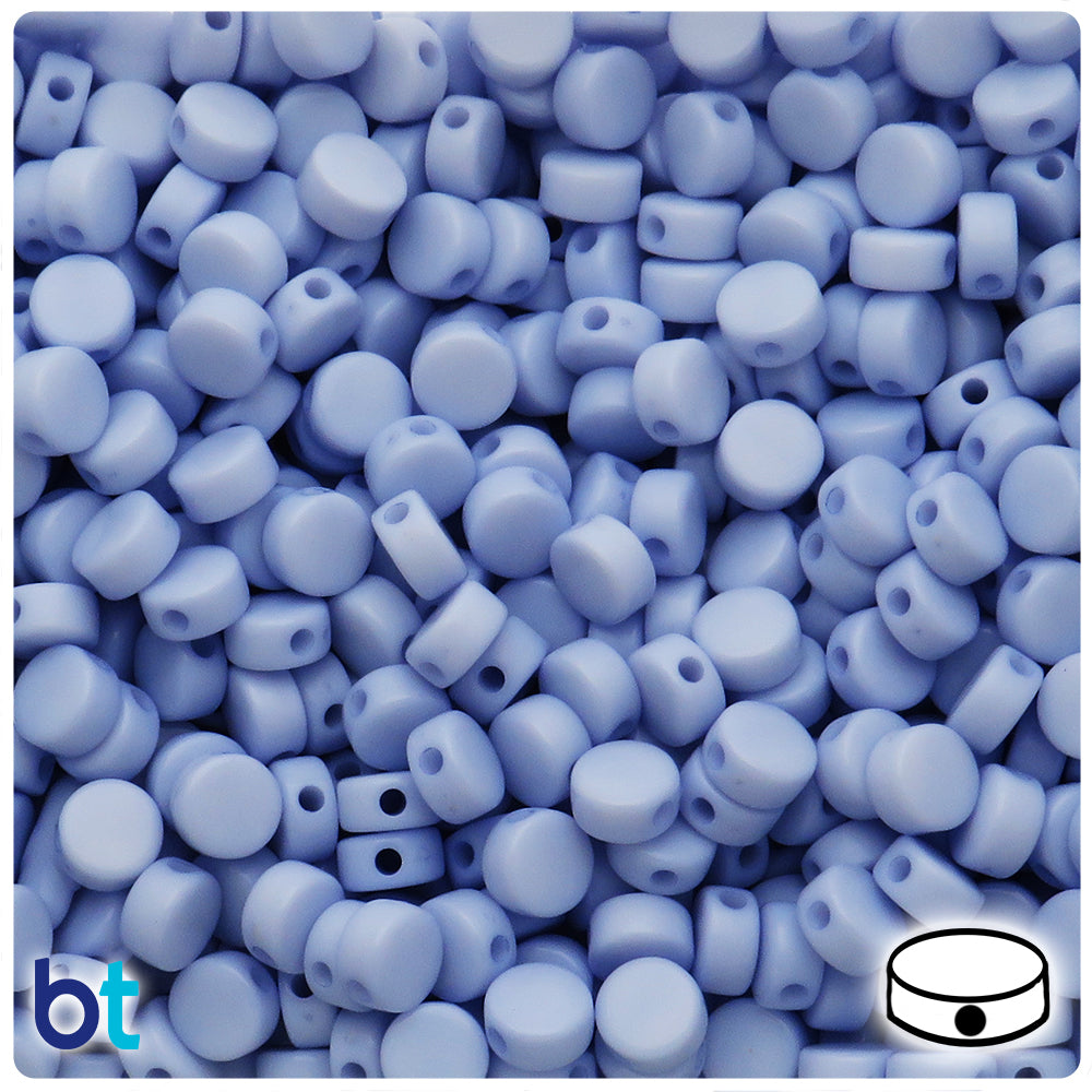 Blue Opaque 8mm Flat Round Plastic Beads (250pcs)