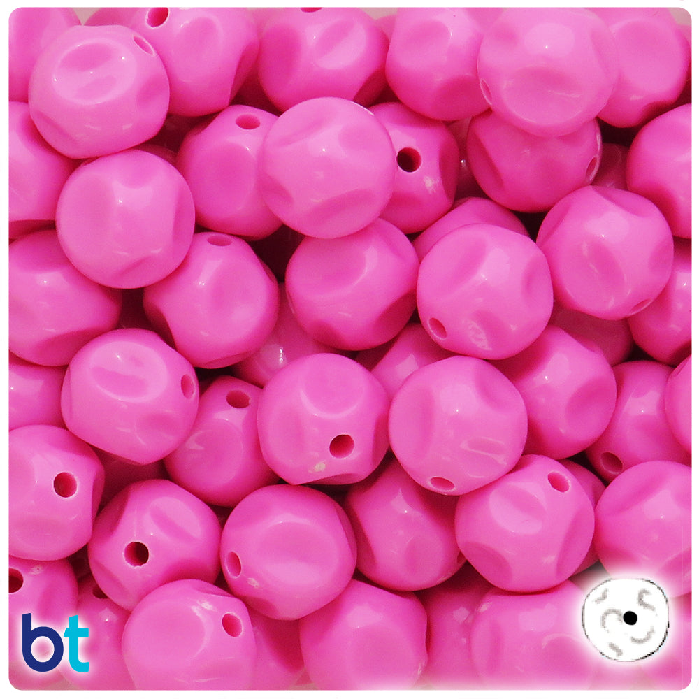 Dark Pink Opaque 16mm Nugget Plastic Beads (45pcs)