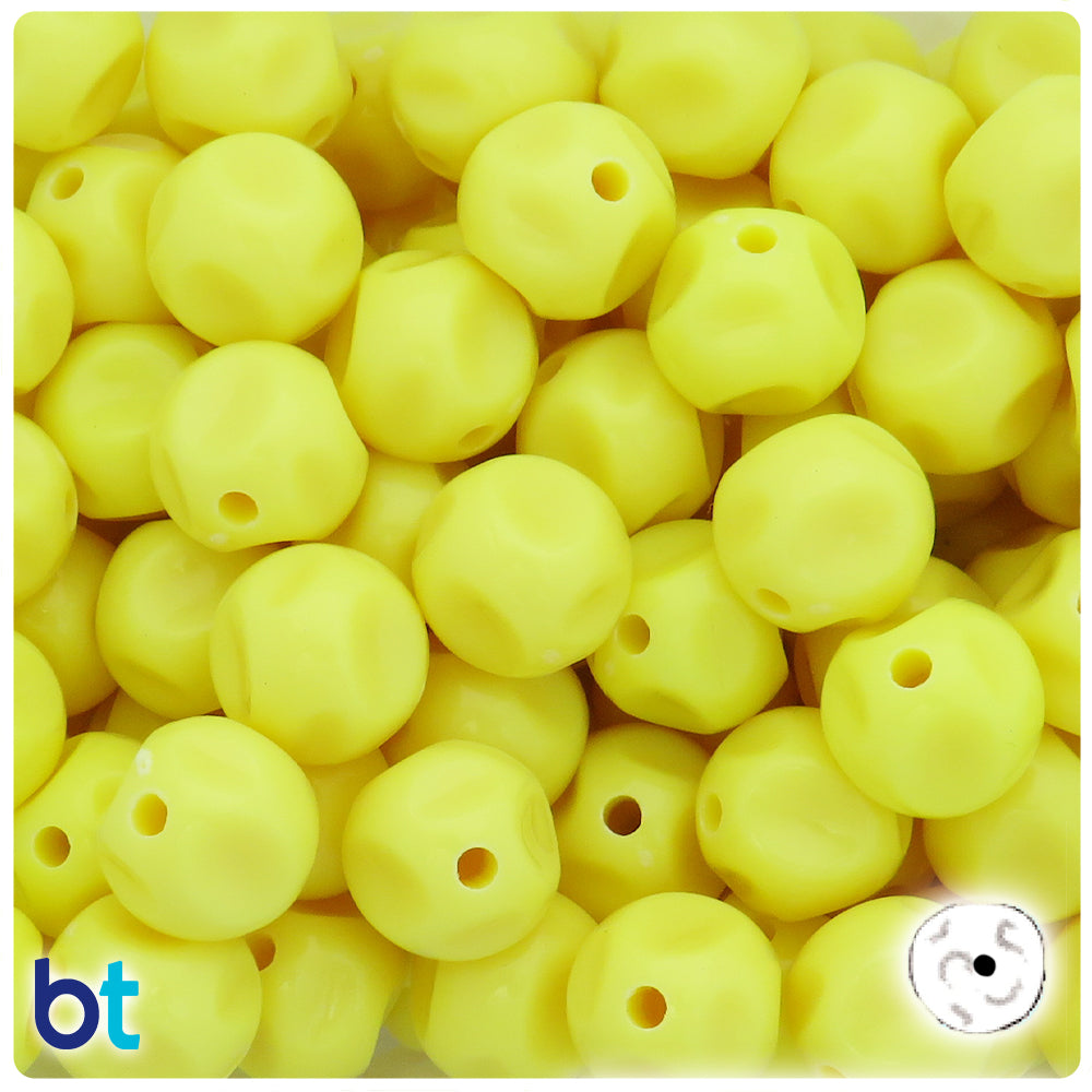 Yellow Opaque 16mm Nugget Plastic Beads (45pcs)