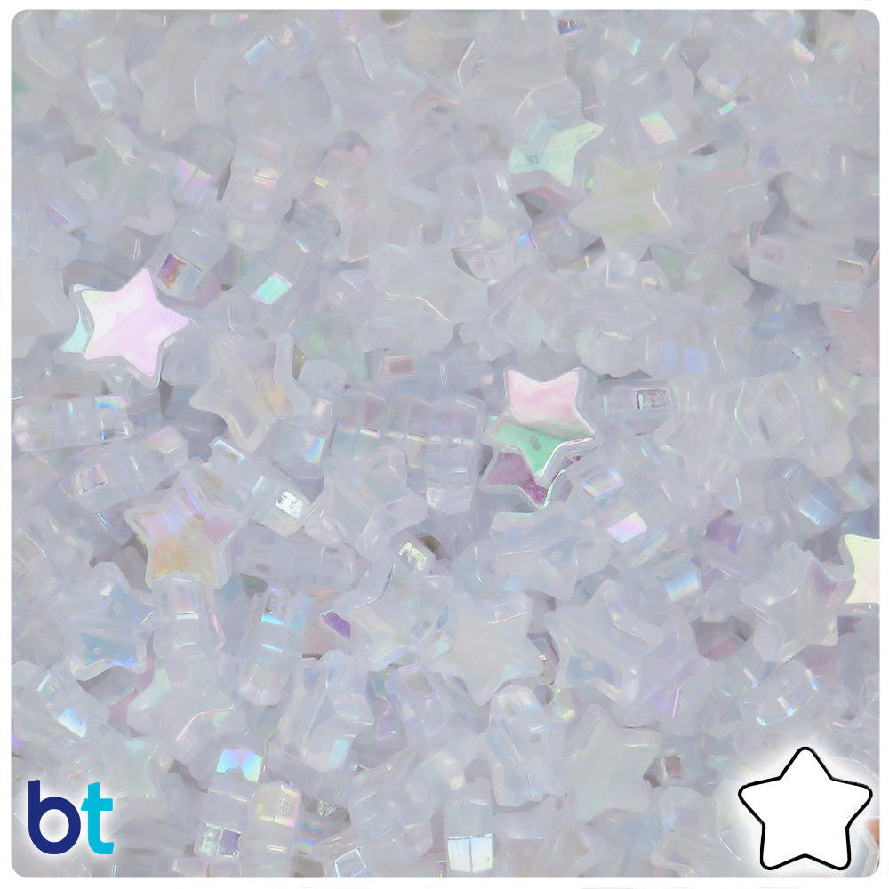 Clear Transparent AB 11mm Star Plastic Beads (190pcs)