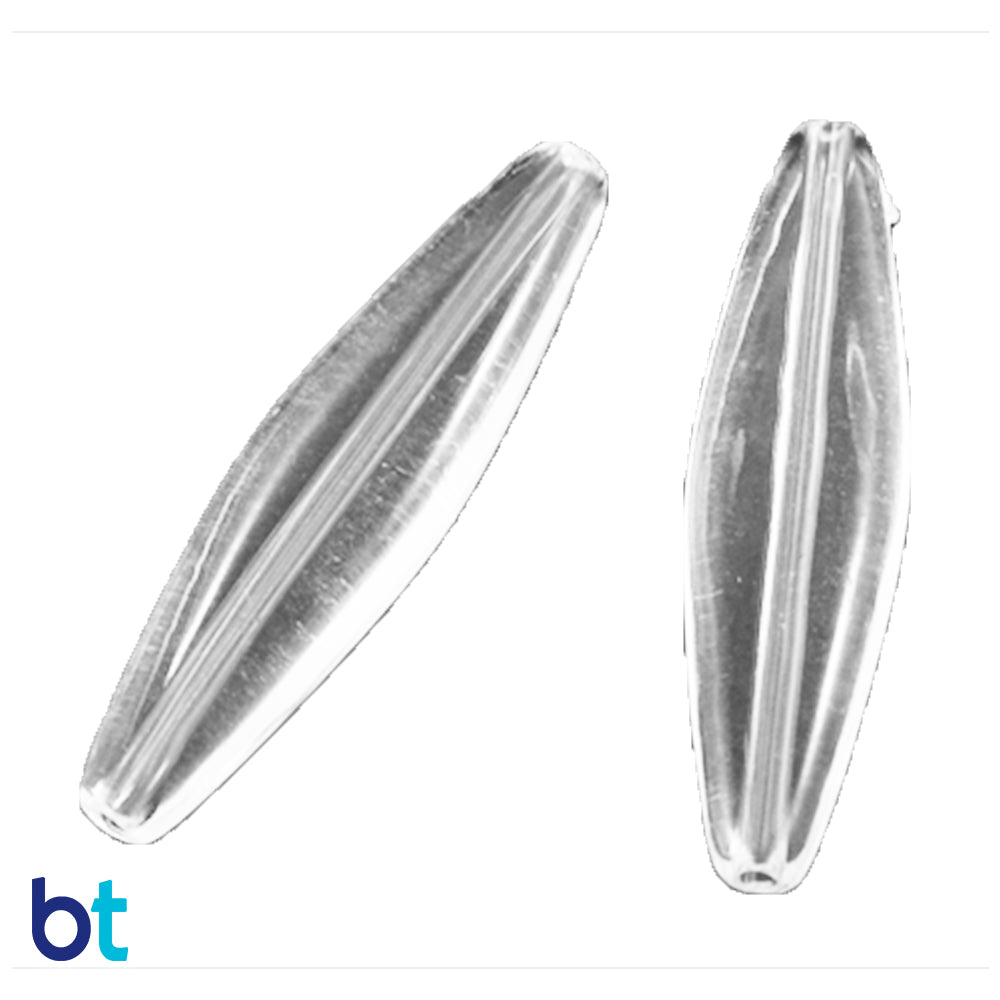 Clear Transparent 40mm Flat Oval Plastic Beads (30pcs)