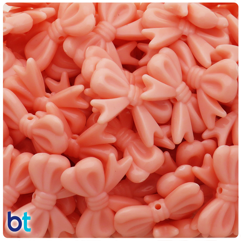 Orange Opaque 29mm Bowtie Plastic Beads (30pcs)