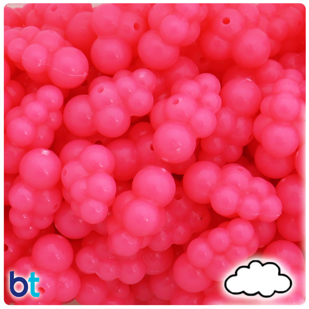 Dark Pink Opaque 25mm Cloud Plastic Beads (20pcs)