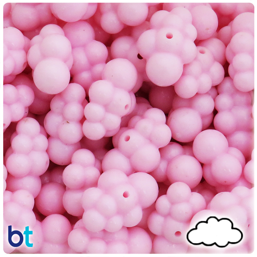 Light Pink Opaque 25mm Cloud Plastic Beads (20pcs)