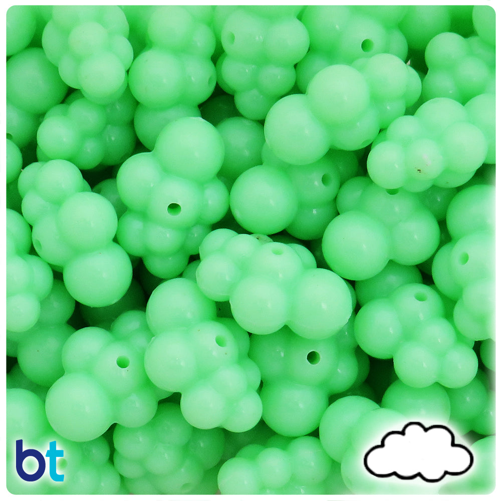 Light Green Opaque 25mm Cloud Plastic Beads (20pcs)