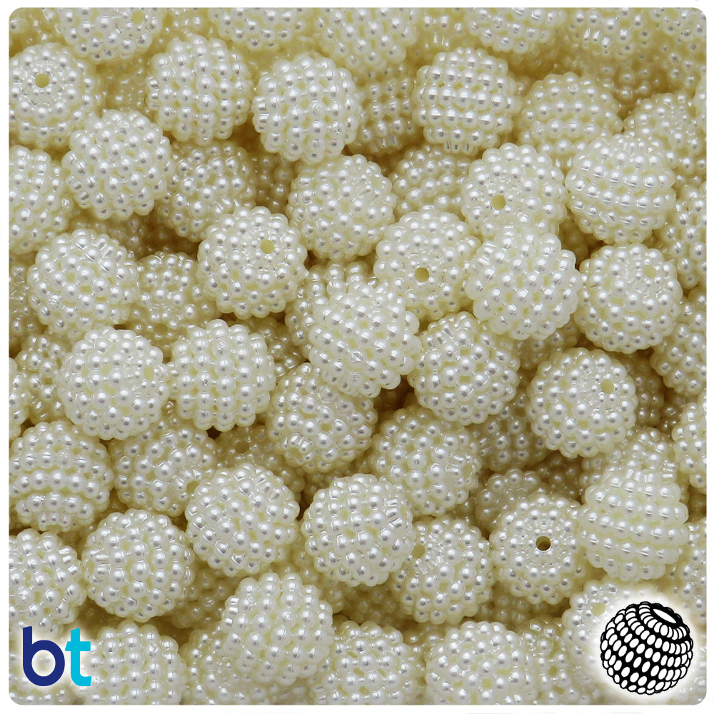 Ivory Pearl 12mm Berry Plastic Beads (75pcs)