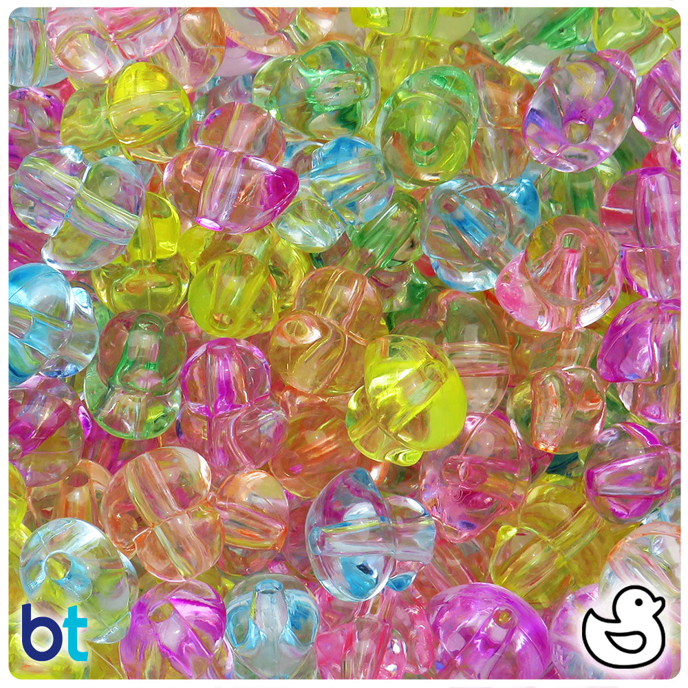 Mixed Transparent 15mm Duck Plastic Beads (40pcs)