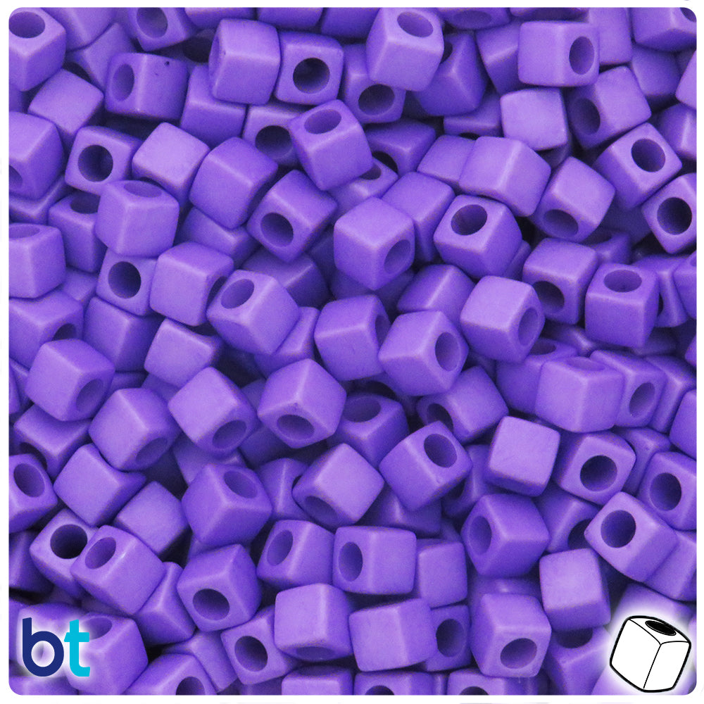 Dark Purple Matte 7mm Cube Plastic Beads (190pcs)