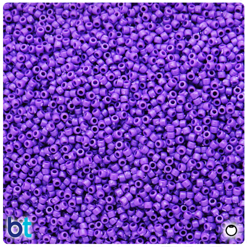 Dark Lilac Opaque 2.5mm Round Plastic Seed Beads (10g)