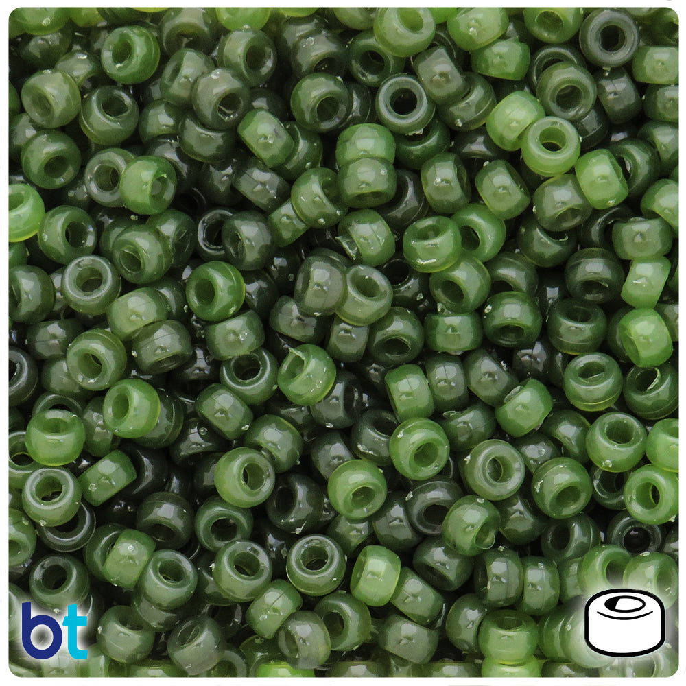 Jade Marbled 6.5mm Mini Barrel Pony Beads (200pcs)