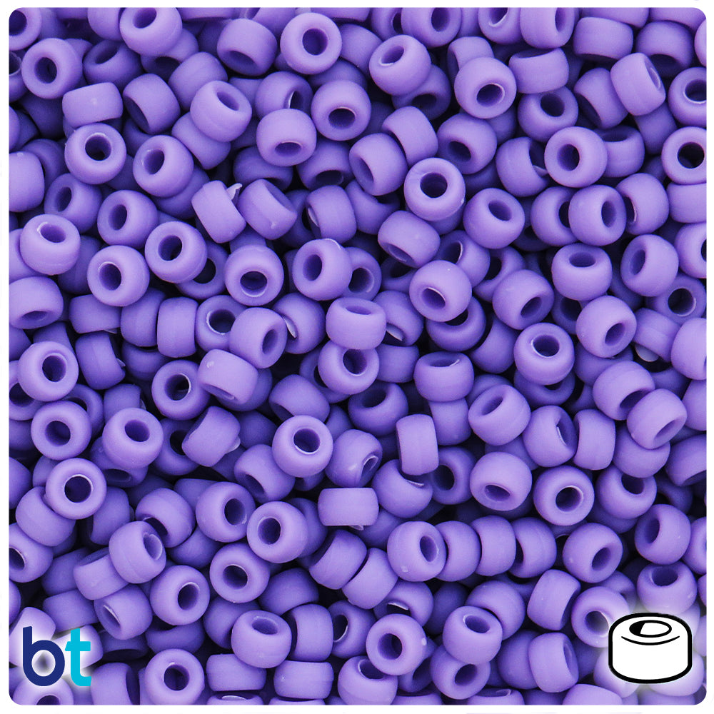 Lilac Matte 6.5mm Mini Barrel Pony Beads (1000pcs)