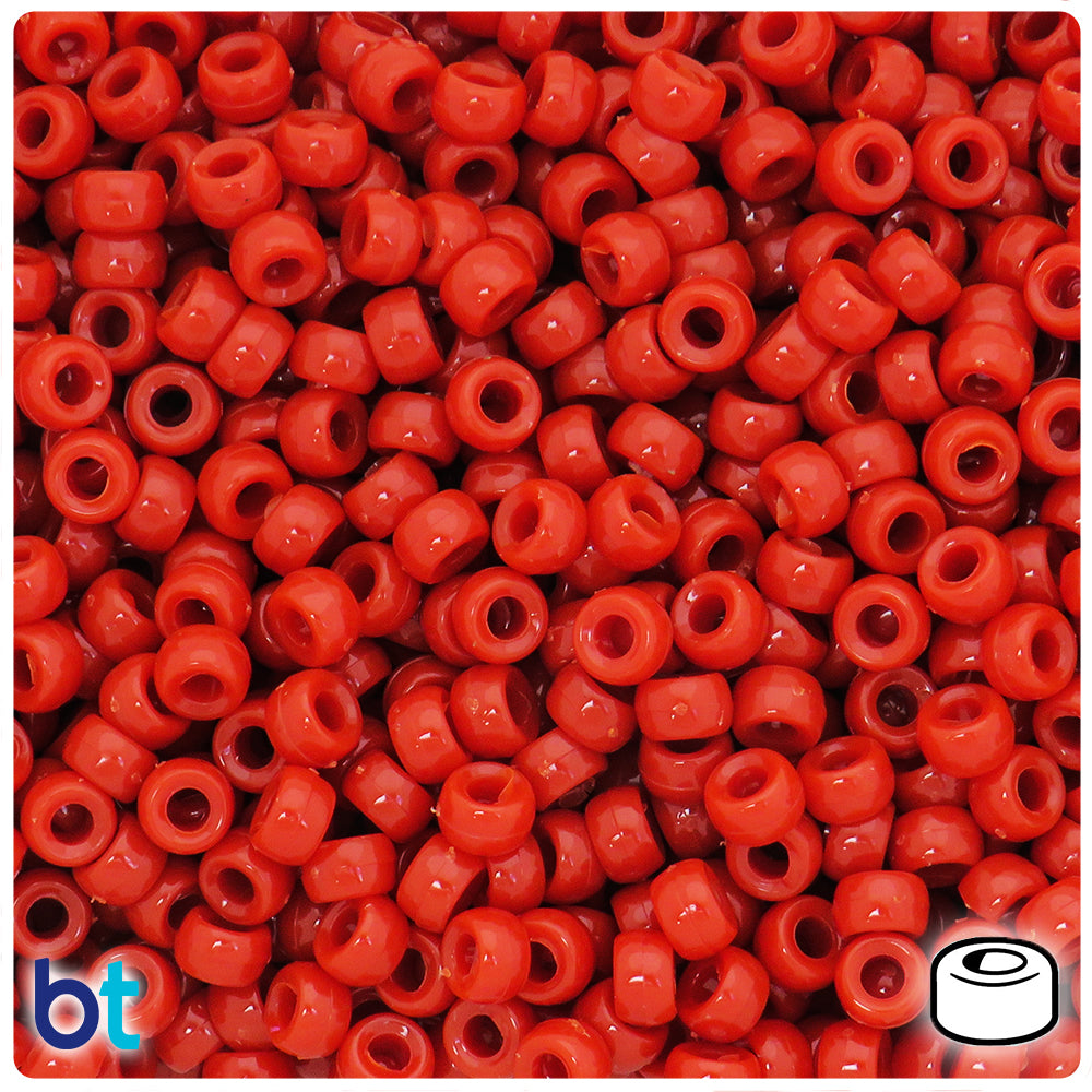 Cinnabar Opaque 6.5mm Mini Barrel Pony Beads (1000pcs)
