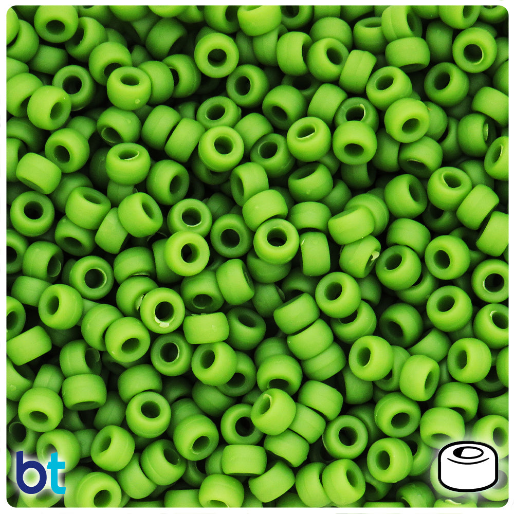 Olive Matte 6.5mm Mini Barrel Pony Beads (1000pcs)