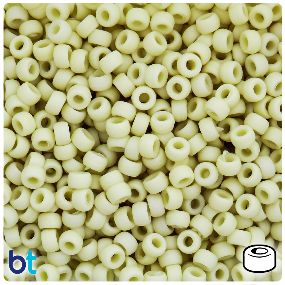 Buttermilk Matte 6.5mm Mini Barrel Pony Beads (1000pcs)