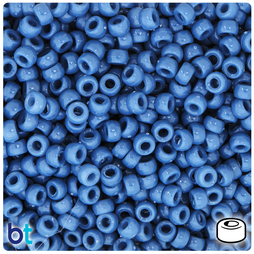 Denim Opaque 6.5mm Mini Barrel Pony Beads (1000pcs)