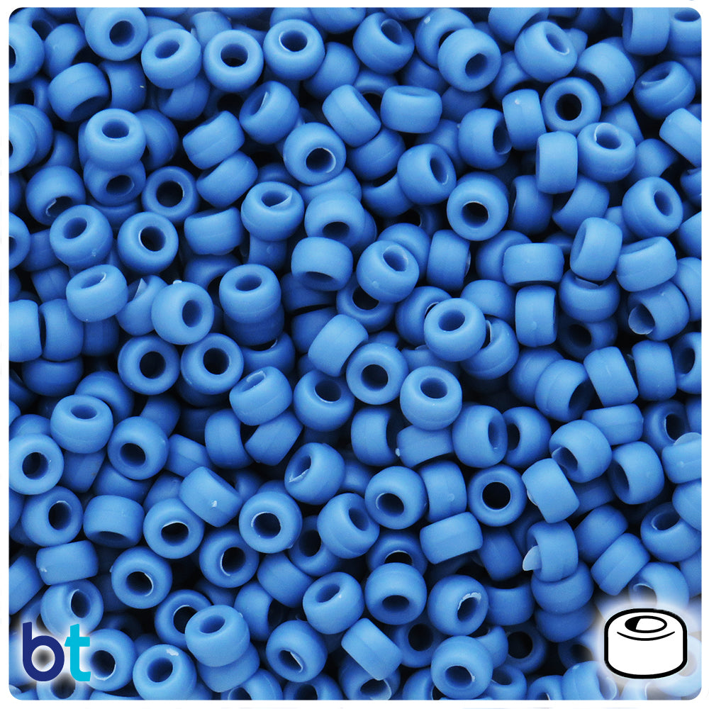 Denim Matte 6.5mm Mini Barrel Pony Beads (1000pcs)