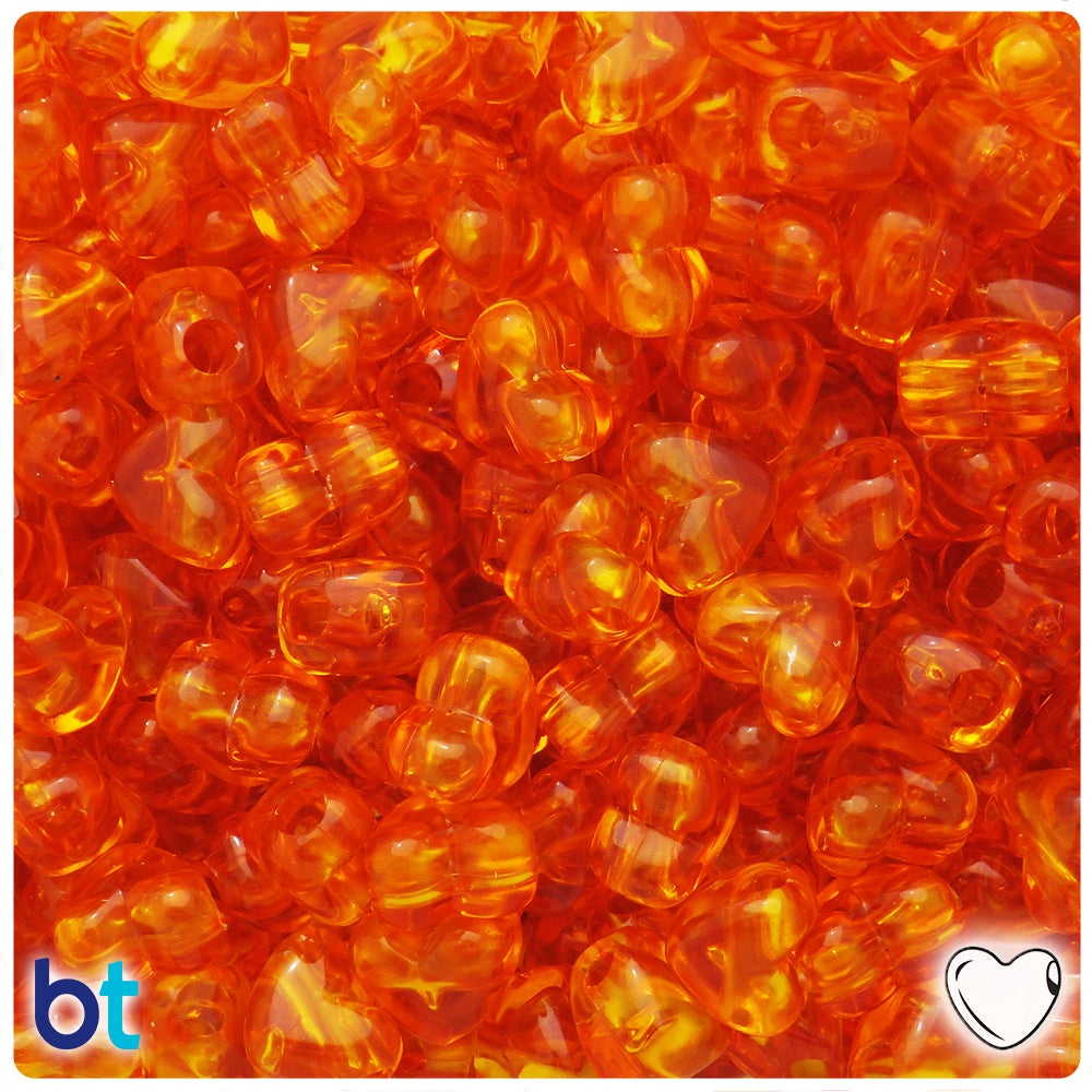 Topaz Transparent 12mm Heart (HH) Pony Beads (250pcs)