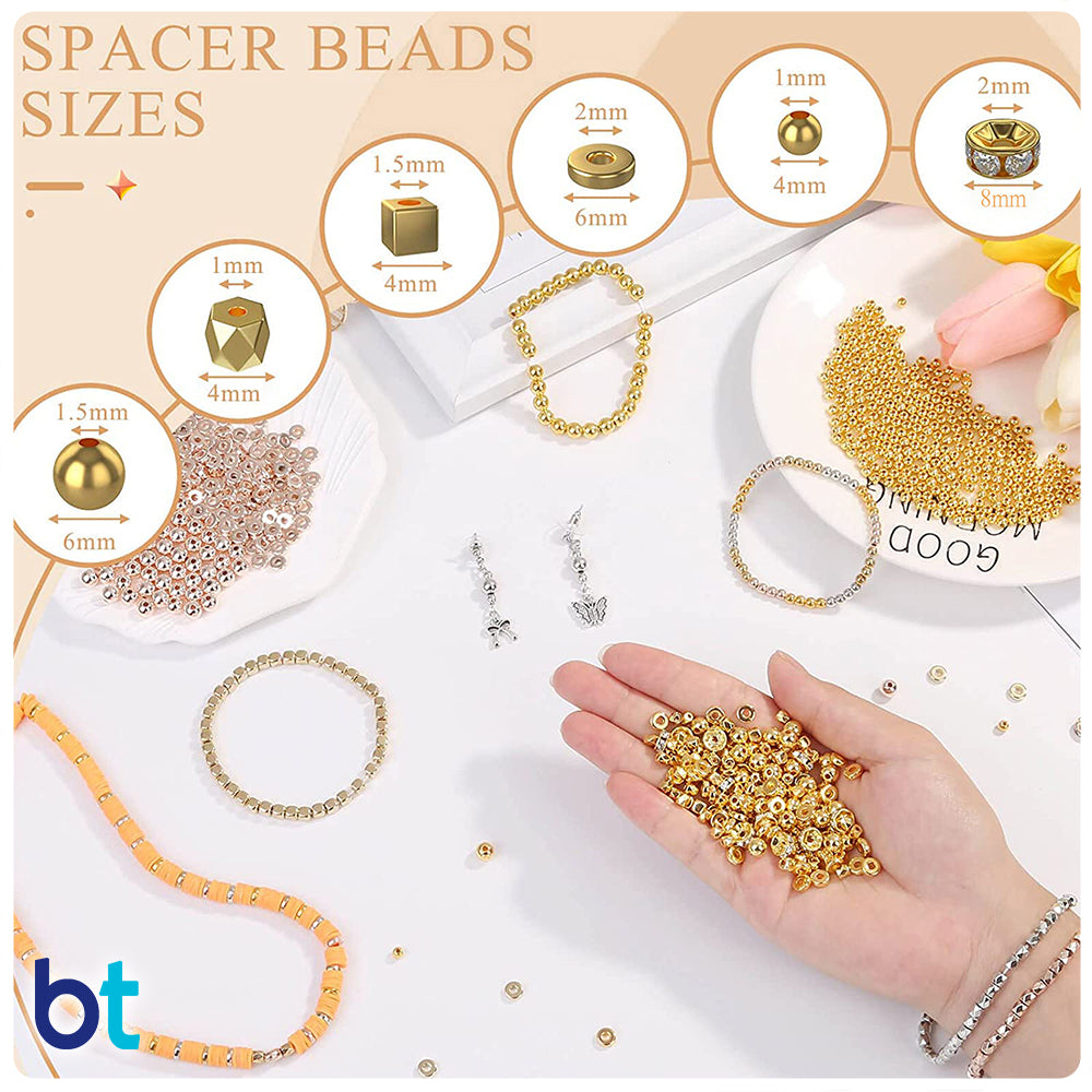 Mixed Metallic Spacer Plastic Beads (Box/24 Styles)