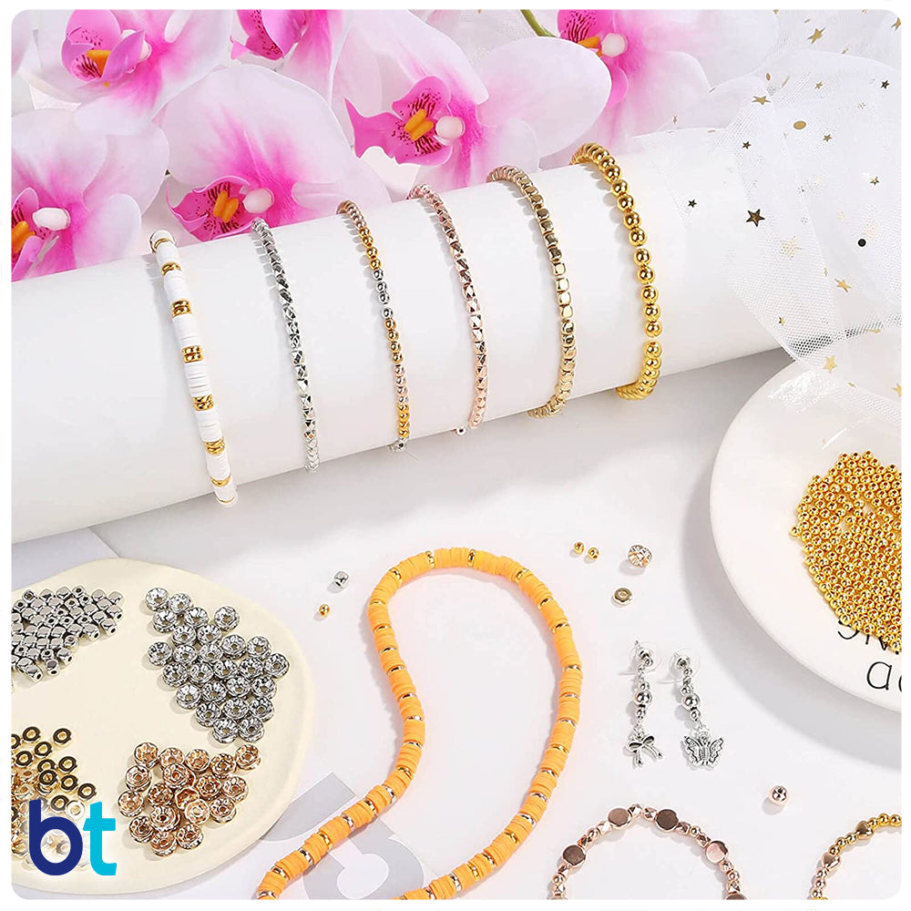 Mixed Metallic Spacer Plastic Beads (Box/24 Styles)