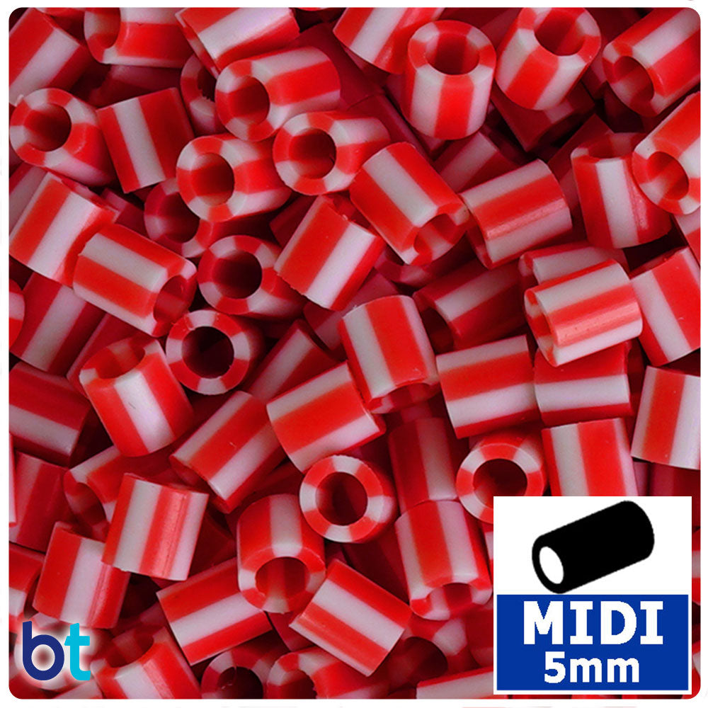Peppermint Stripe 5mm Midi Fuse Beads (1000pcs)