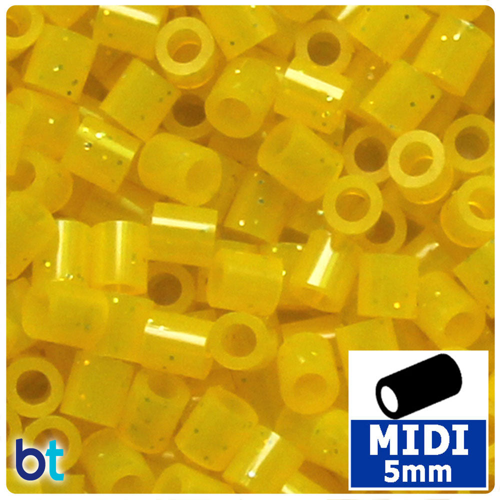 Yellow Glitter 5mm Midi Fuse Beads (1000pcs)