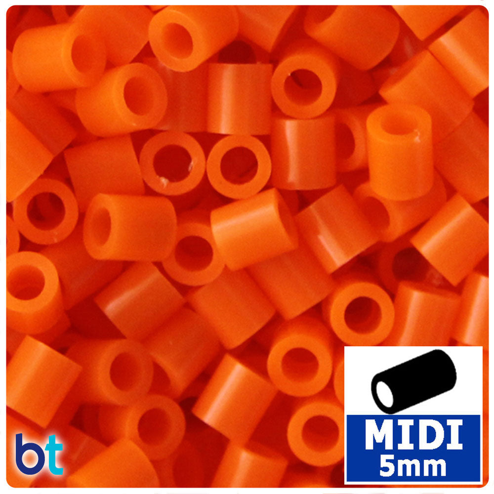 Orange Neon 5mm Midi Fuse Beads (1000pcs)