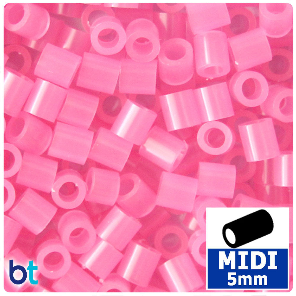 Pink Translucent 5mm Midi Fuse Beads (1000pcs)