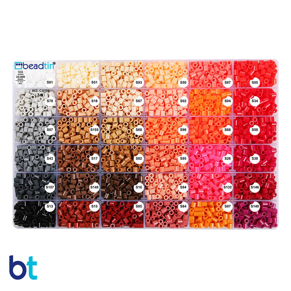 108 Colors Midi Fuse Beads Box (33,000 Beads)