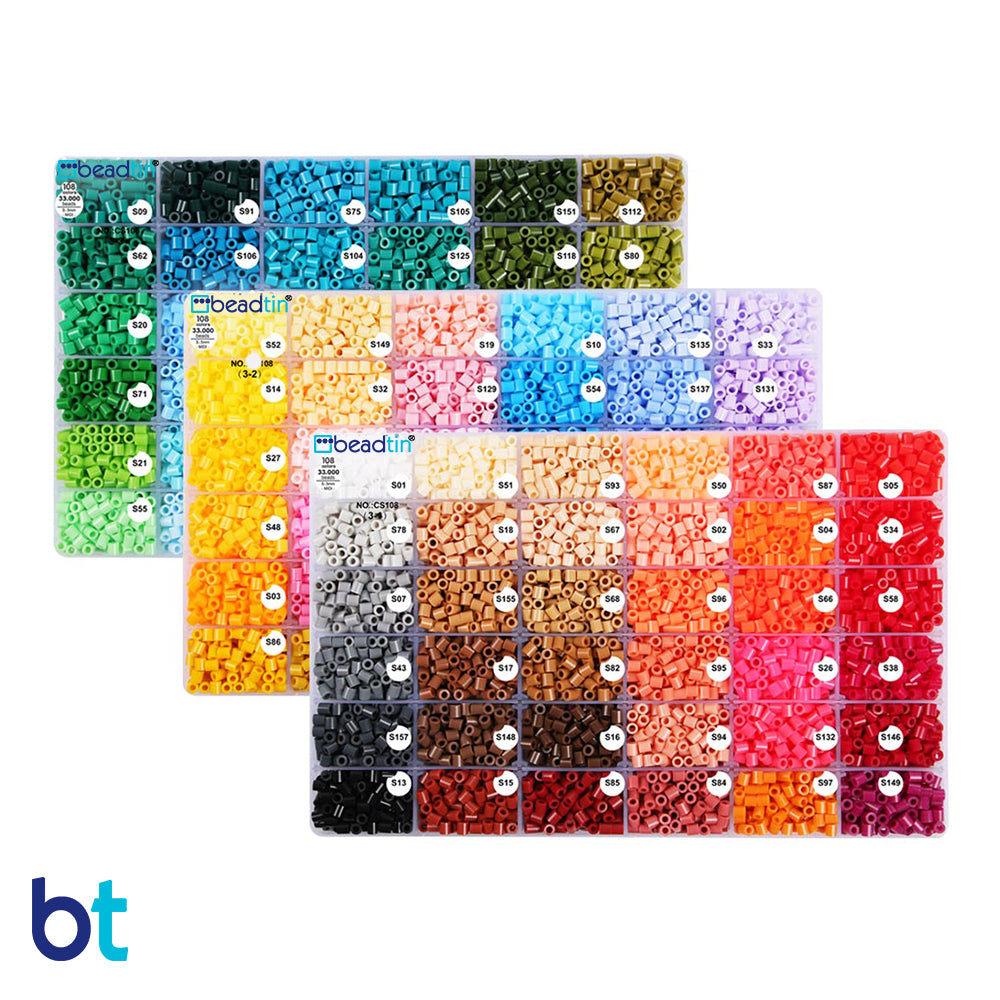 108 Colors Midi Fuse Beads Box (33,000 Beads)