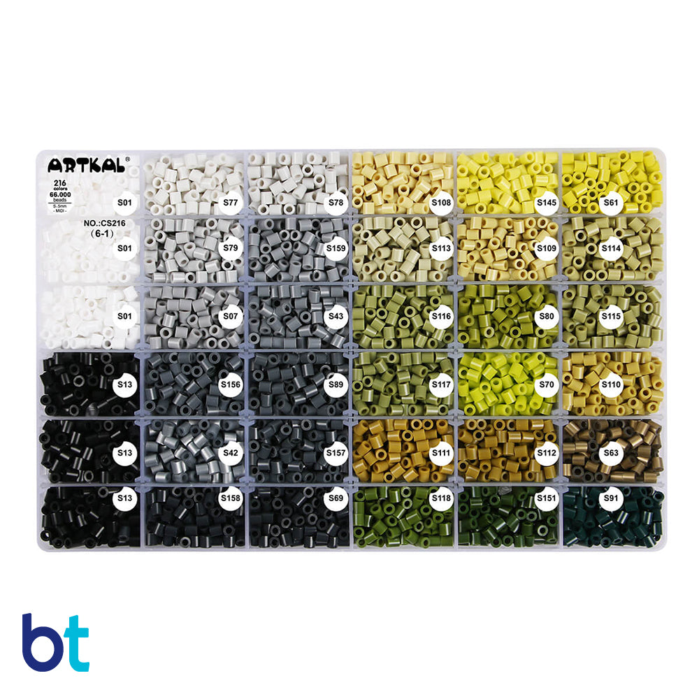 216 Colors Midi Fuse Beads Box (66,000 Beads)
