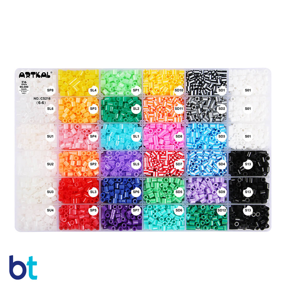 216 Colors Midi Fuse Beads Box (66,000 Beads)