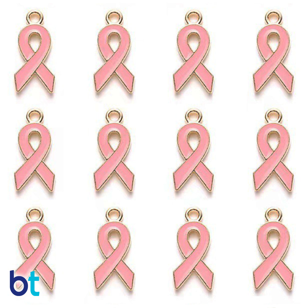 Light Pink Gold Tone 21mm Ribbon Metal Charms (20pcs)