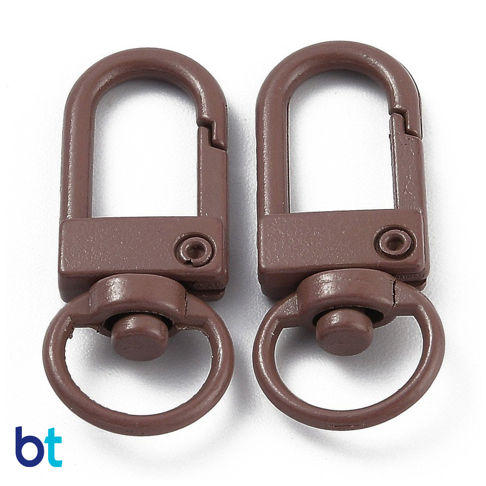 Brown 34mm Metal Swivel Key Clasps (10pcs)