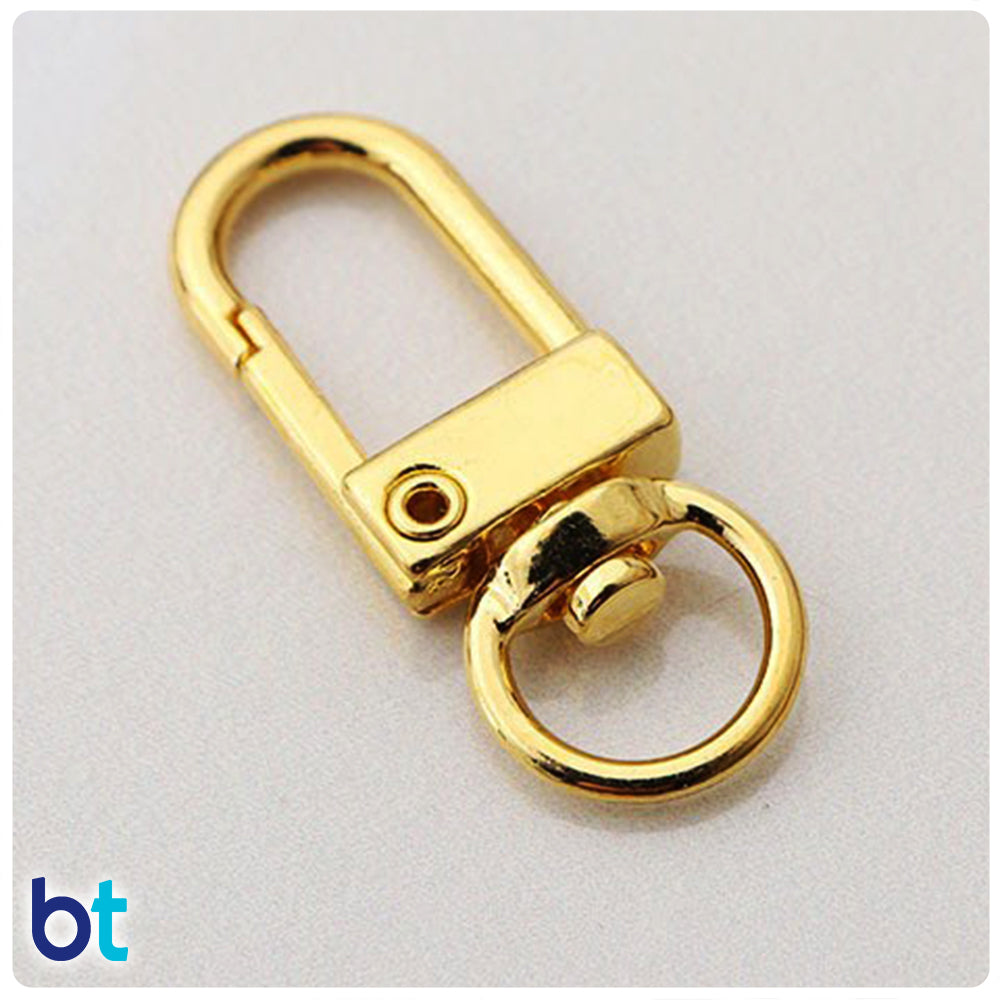Gold Tone 34mm Metal Swivel Key Clasps (10pcs)