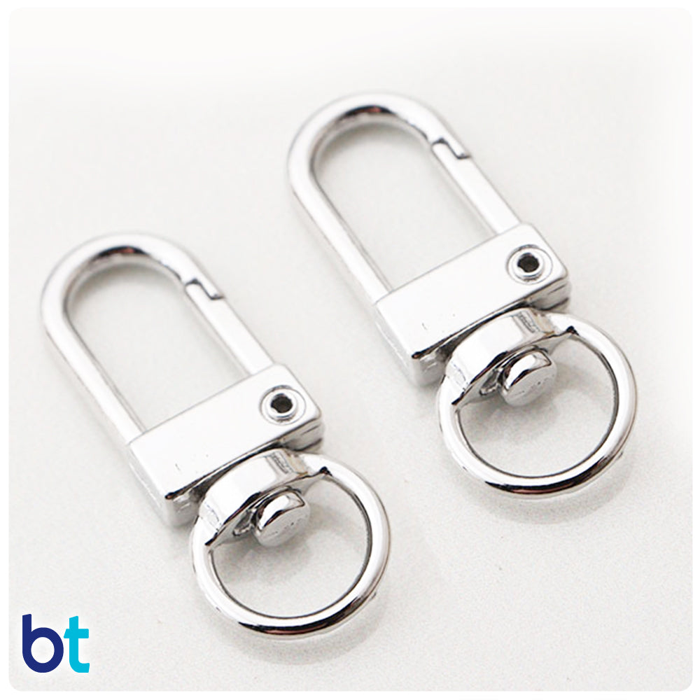 Silver Tone 34mm Metal Swivel Key Clasps (10pcs)