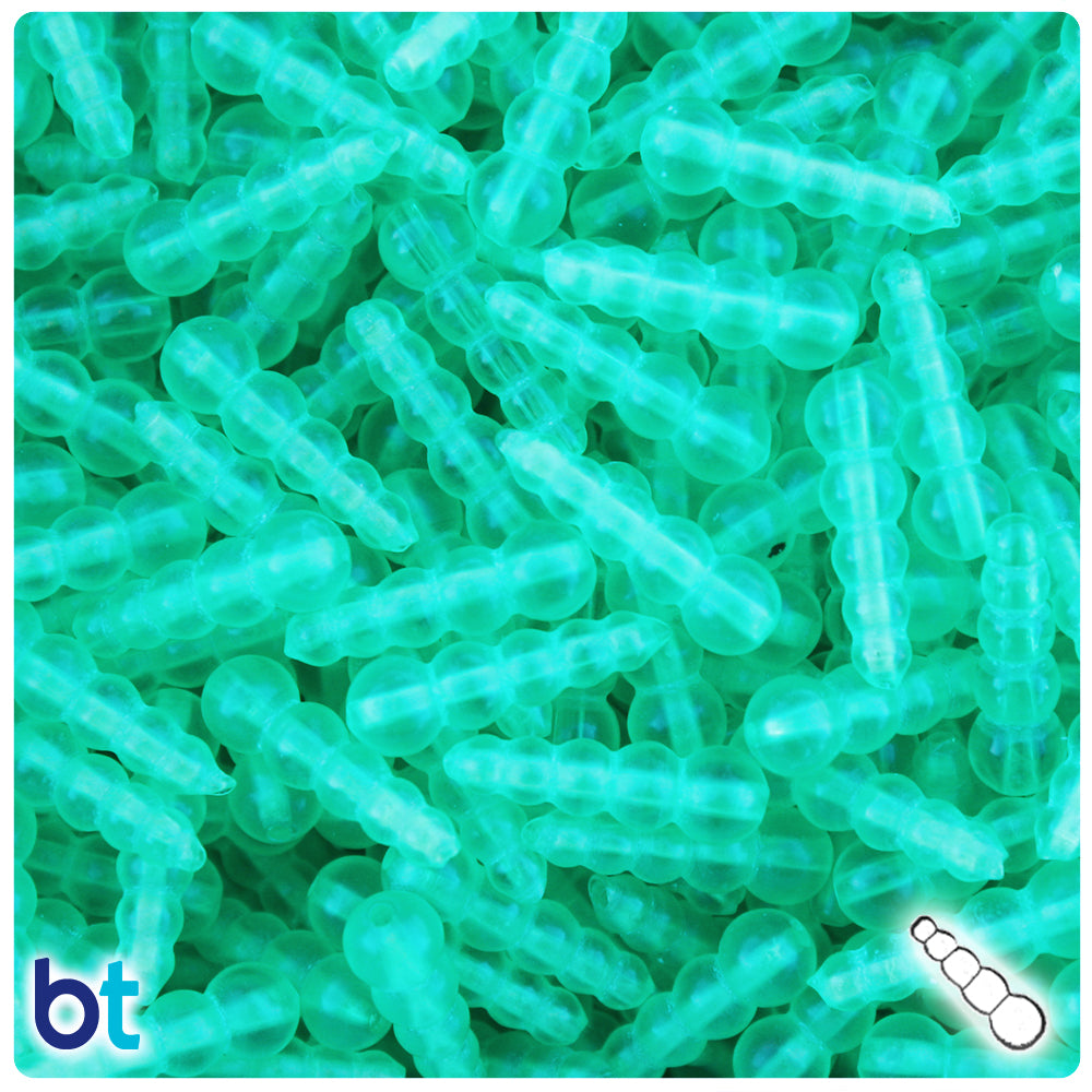 Green Transparent 18x6mm Tapered Plastic Fishing Beads (25pcs)