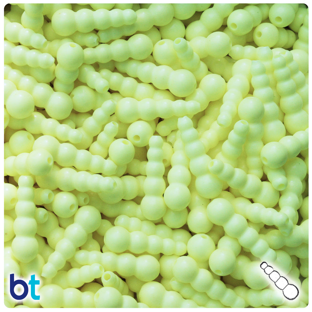 Chartreuse Opaque 18x6mm Tapered Plastic Fishing Beads (25pcs)