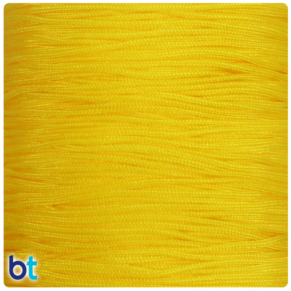 Yellow 0.8mm Braided Nylon Beading Cord (100yds)