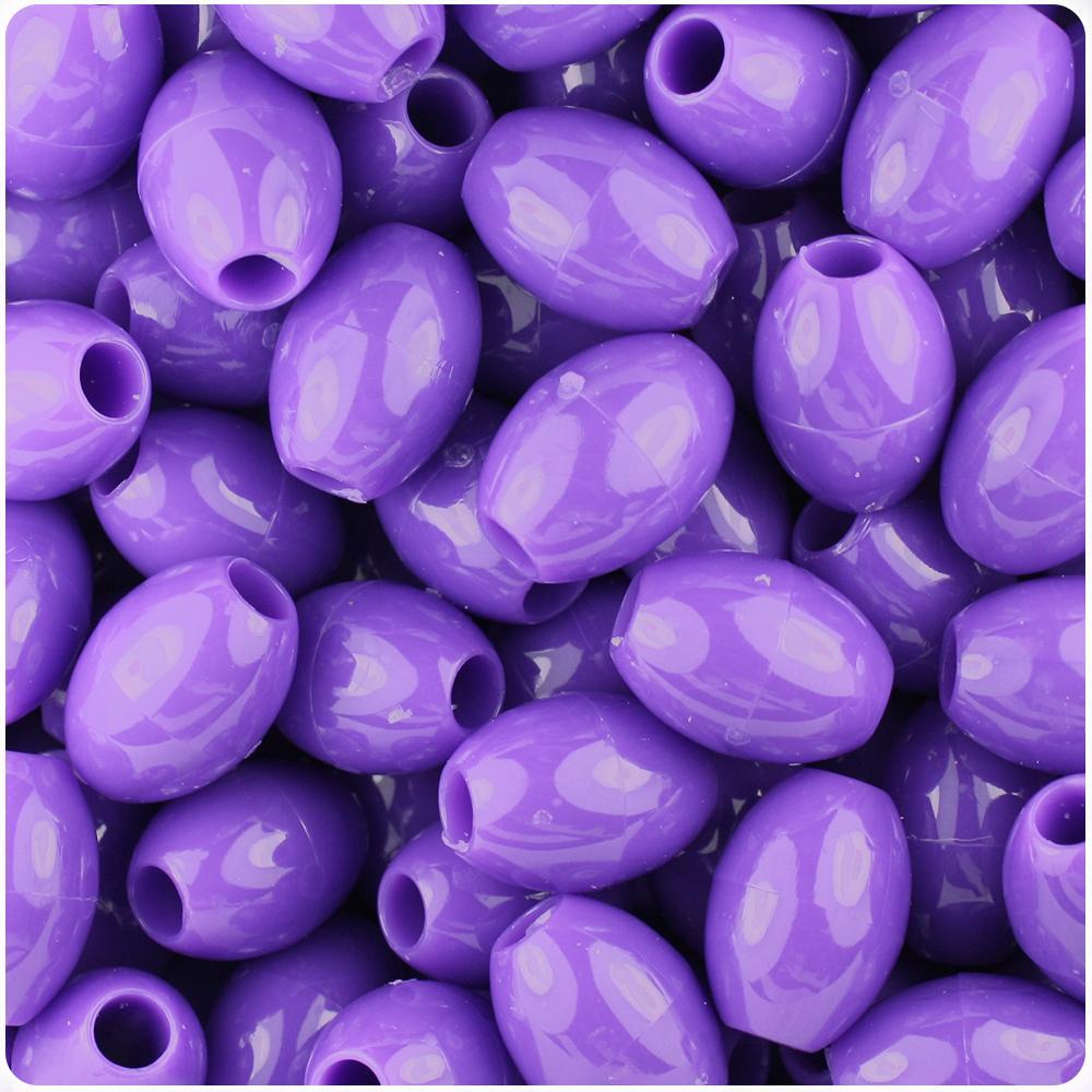 Dark Lilac Opaque 14mm Oval Pony Beads (40pcs)