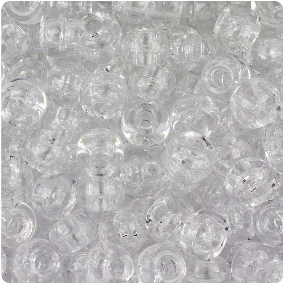 Crystal Transparent 11mm Large Barrel Pony Beads (50pcs)