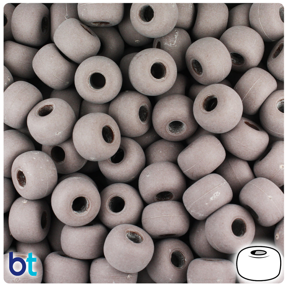 Chocolate Matte 11mm Large Barrel Pony Beads (250pcs)