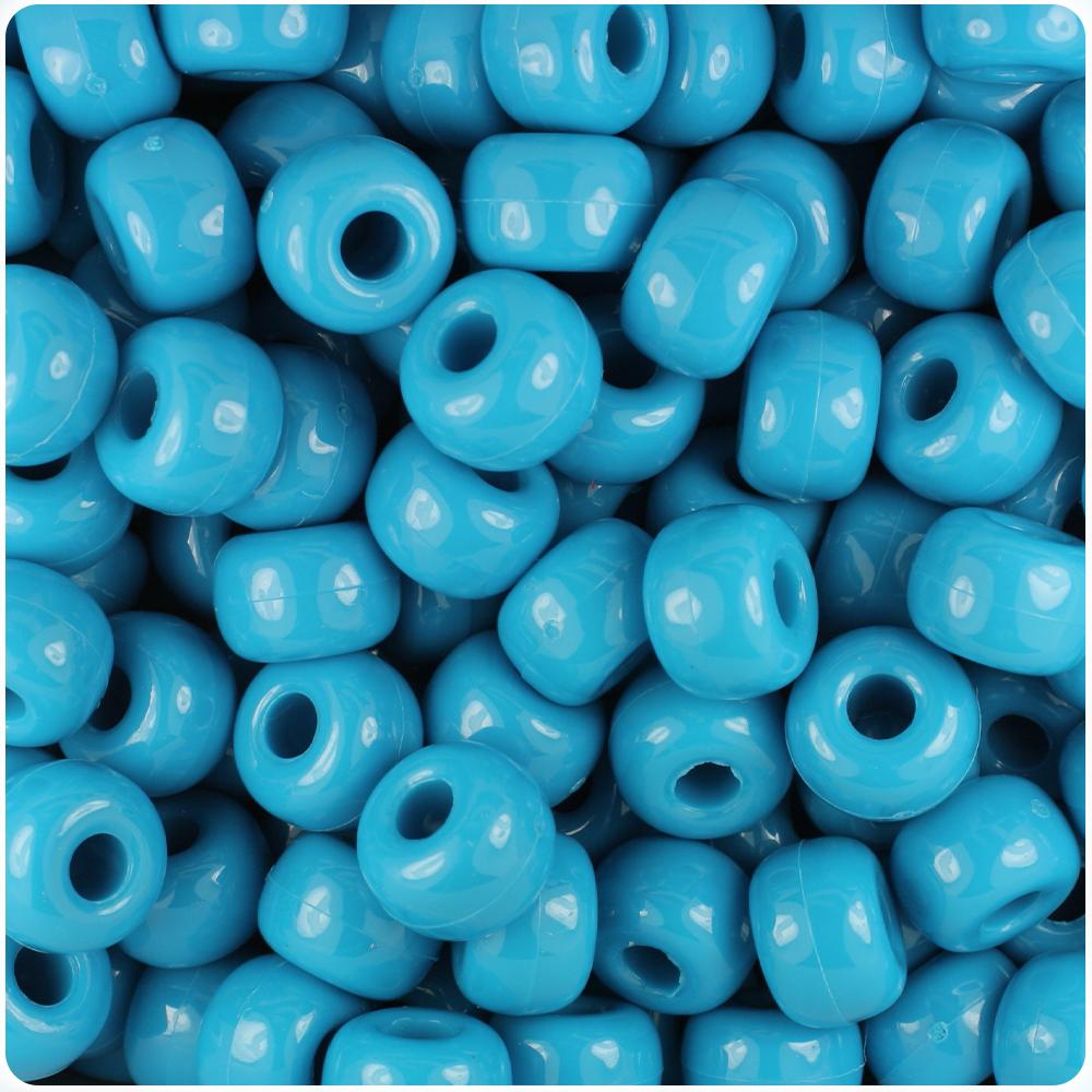 Dark Turquoise Opaque 11mm Large Barrel Pony Beads (50pcs)
