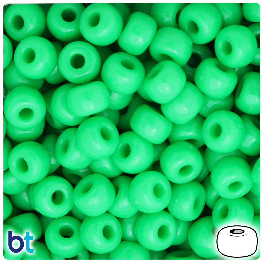 Grasshopper Neon Bright 11mm Large Barrel Pony Beads (250pcs)
