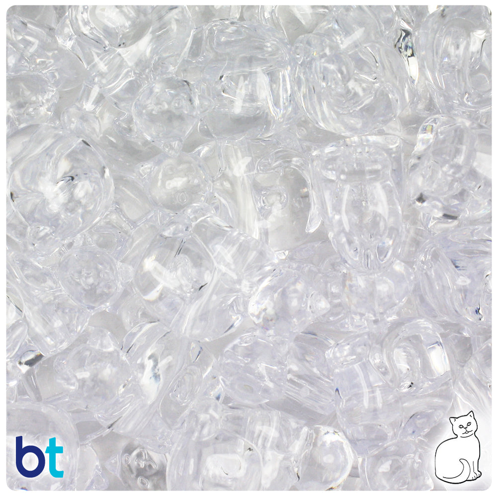 Crystal Transparent 23mm Cat Pony Beads (24pcs)