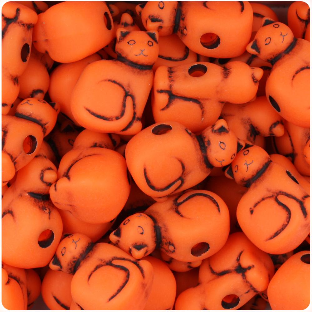 Tangelo Antique 23mm Cat Pony Beads (8pcs)