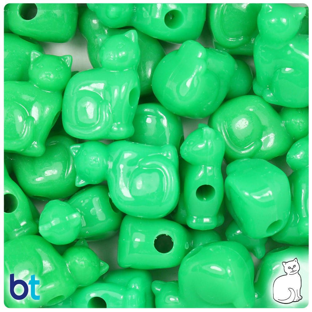 Grasshopper Neon Bright 23mm Cat Pony Beads (24pcs)